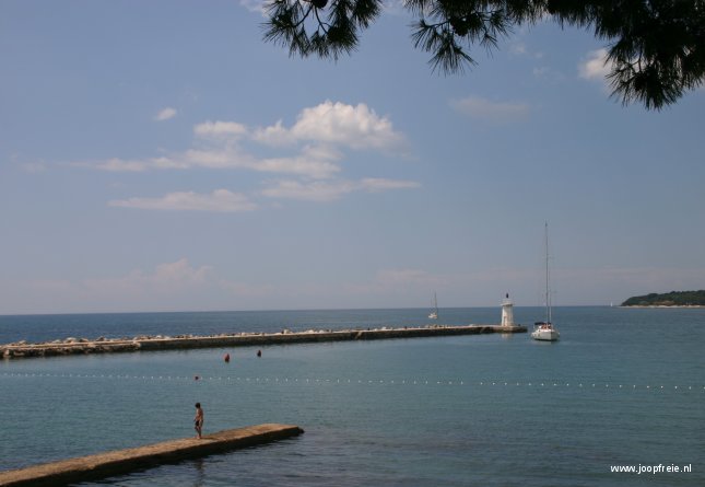 Vanaf camping 'Sirena' in Novigrad.