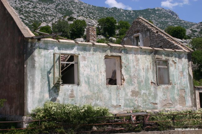 Verwoeste resultaat van Balkanoorlog.